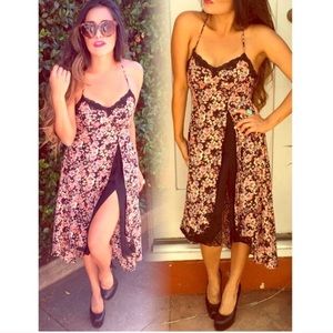 Kimchi Blue Lace Trim Floral slip dress